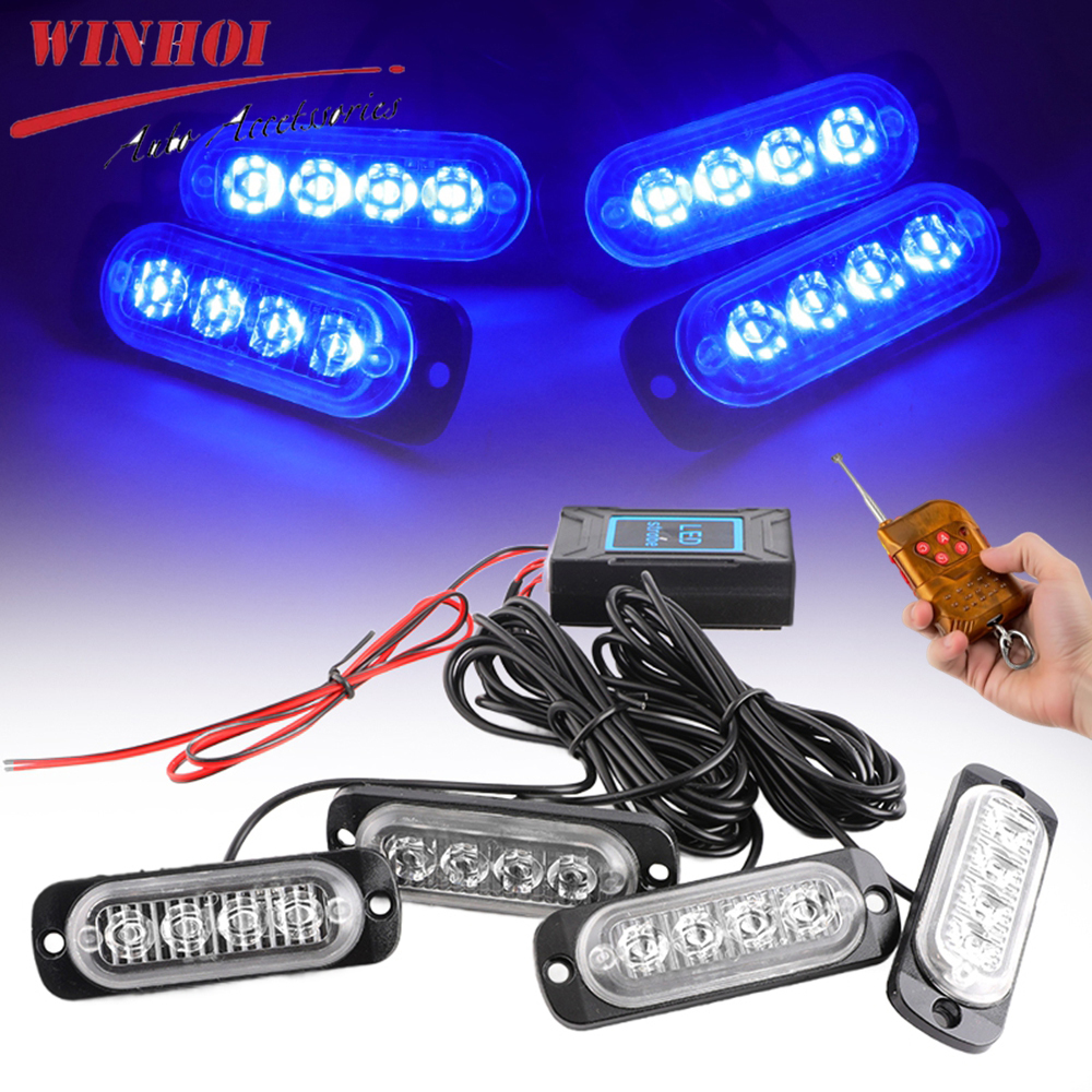 Sos Light Strobe - Wireless Grille Police Lights for Car