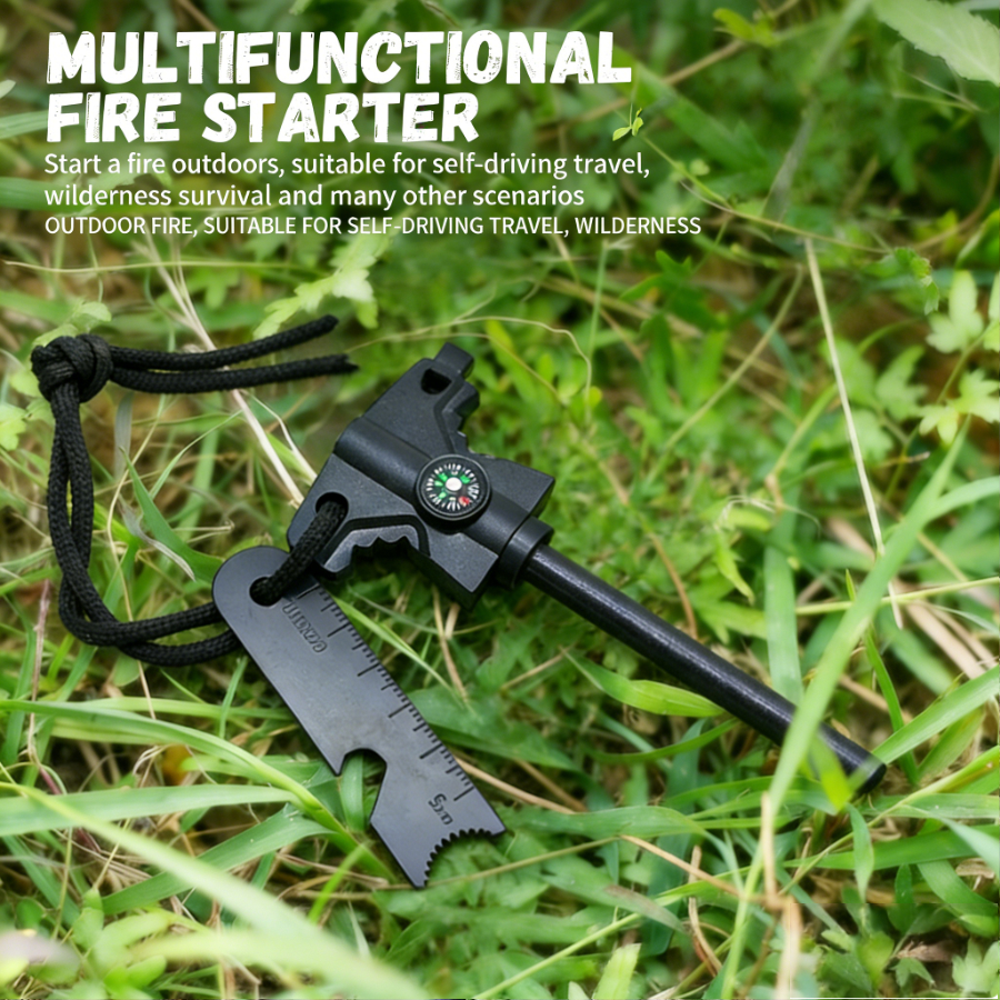 Fire Starting Kit - Multi-functional Survival Fire Starter Ferrocerium Rod
