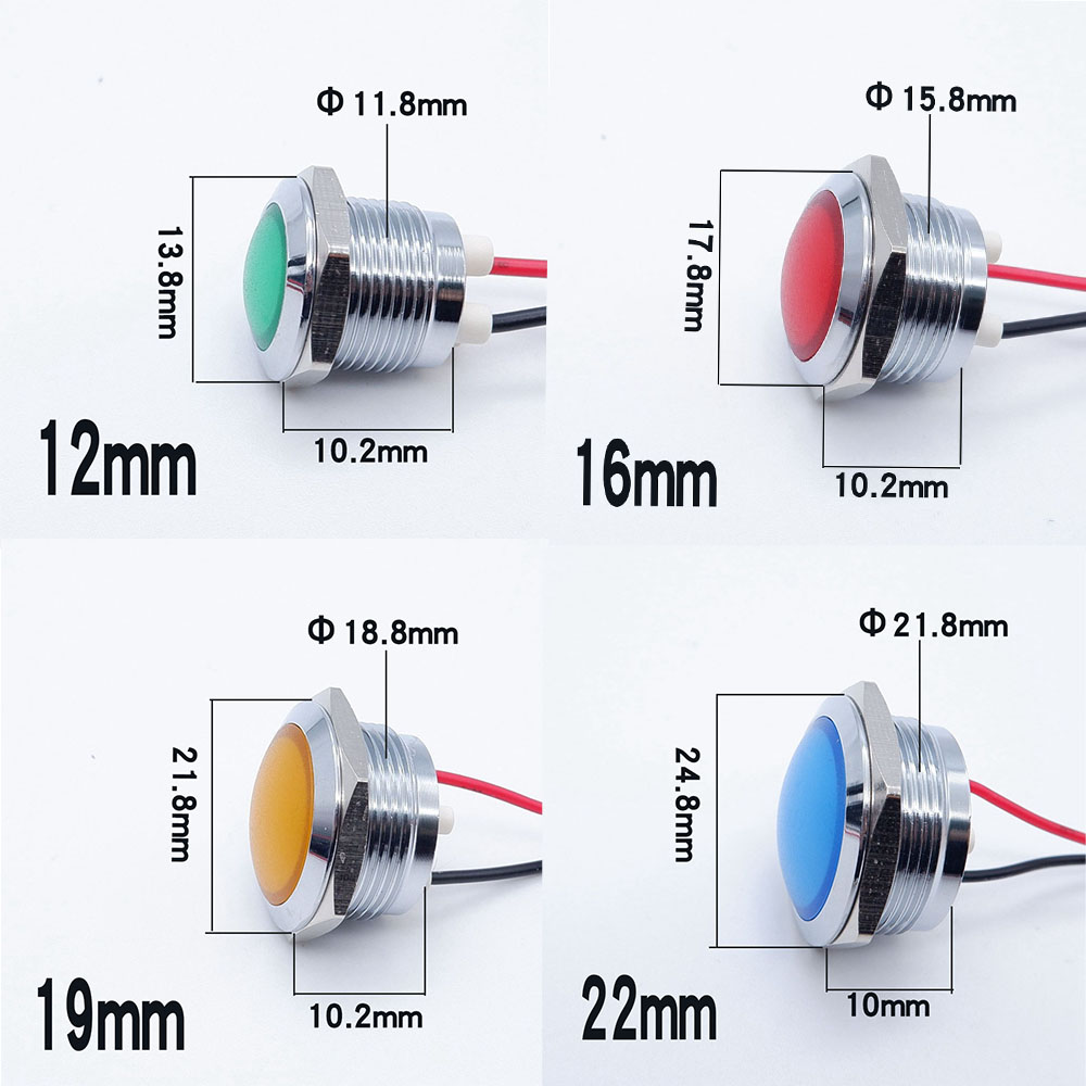10pcs 12/16/19/22mm Metal LED  - مراجعة Signal Panel Orange وسعره