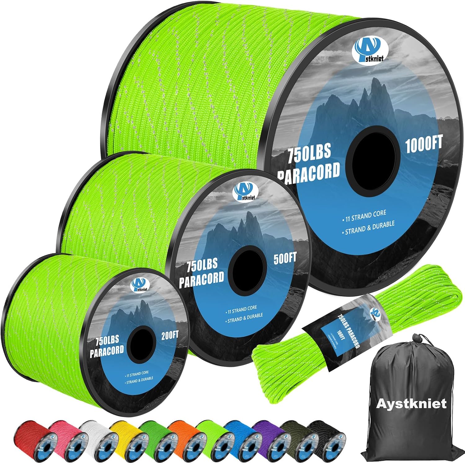 750lb Reflective Paracord Rope - مراجعة Para Cord 1000Ft وسعره