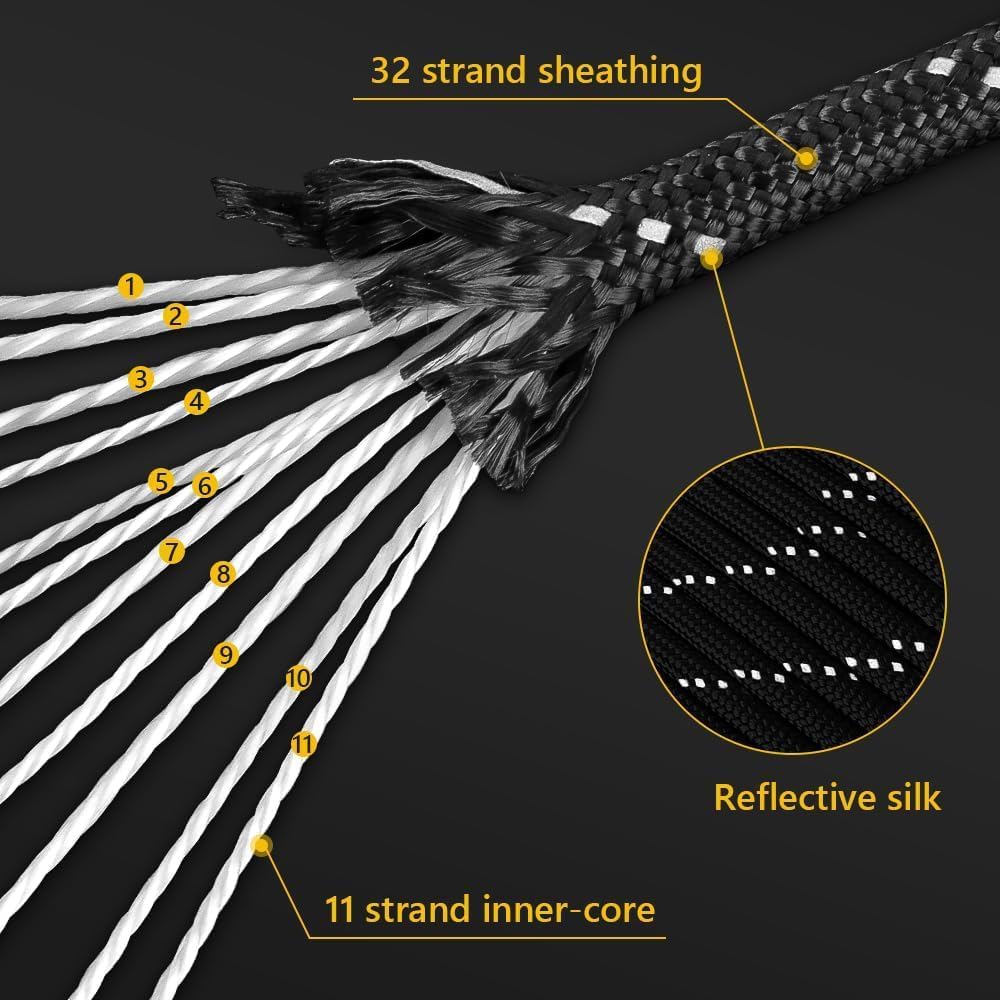 750lb Reflective Paracord Rope - مراجعة Para Cord 1000Ft وسعره