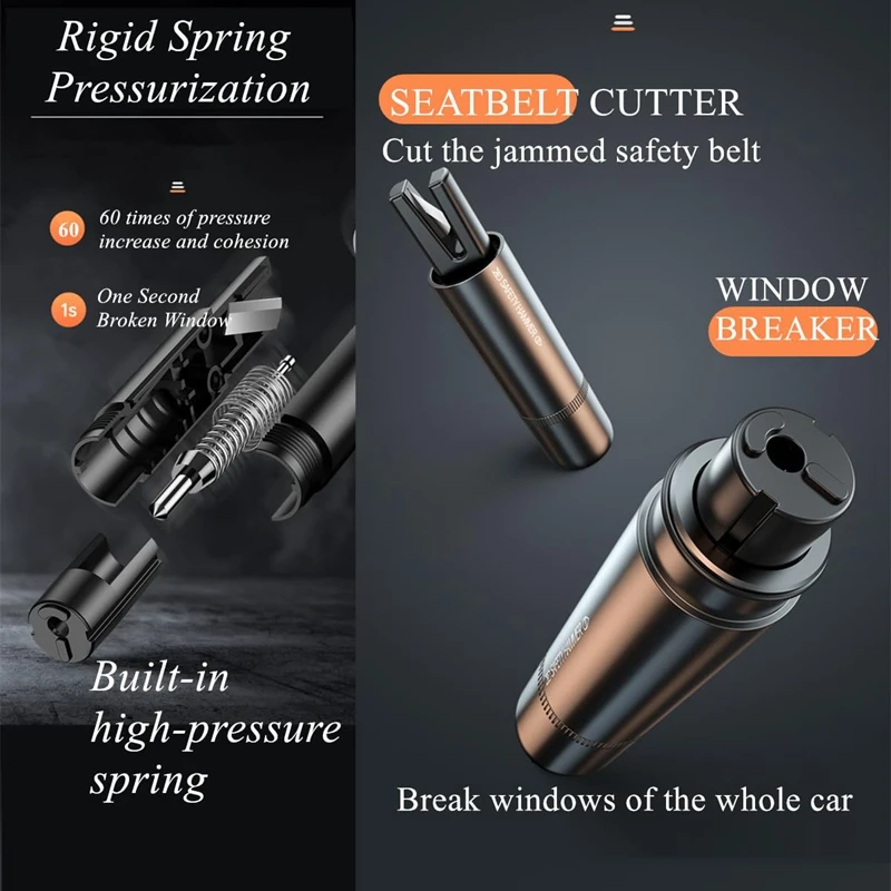 New 2 In 1 Car Safety Hammer E - مراجعة Rescue Rope Throw وسعره