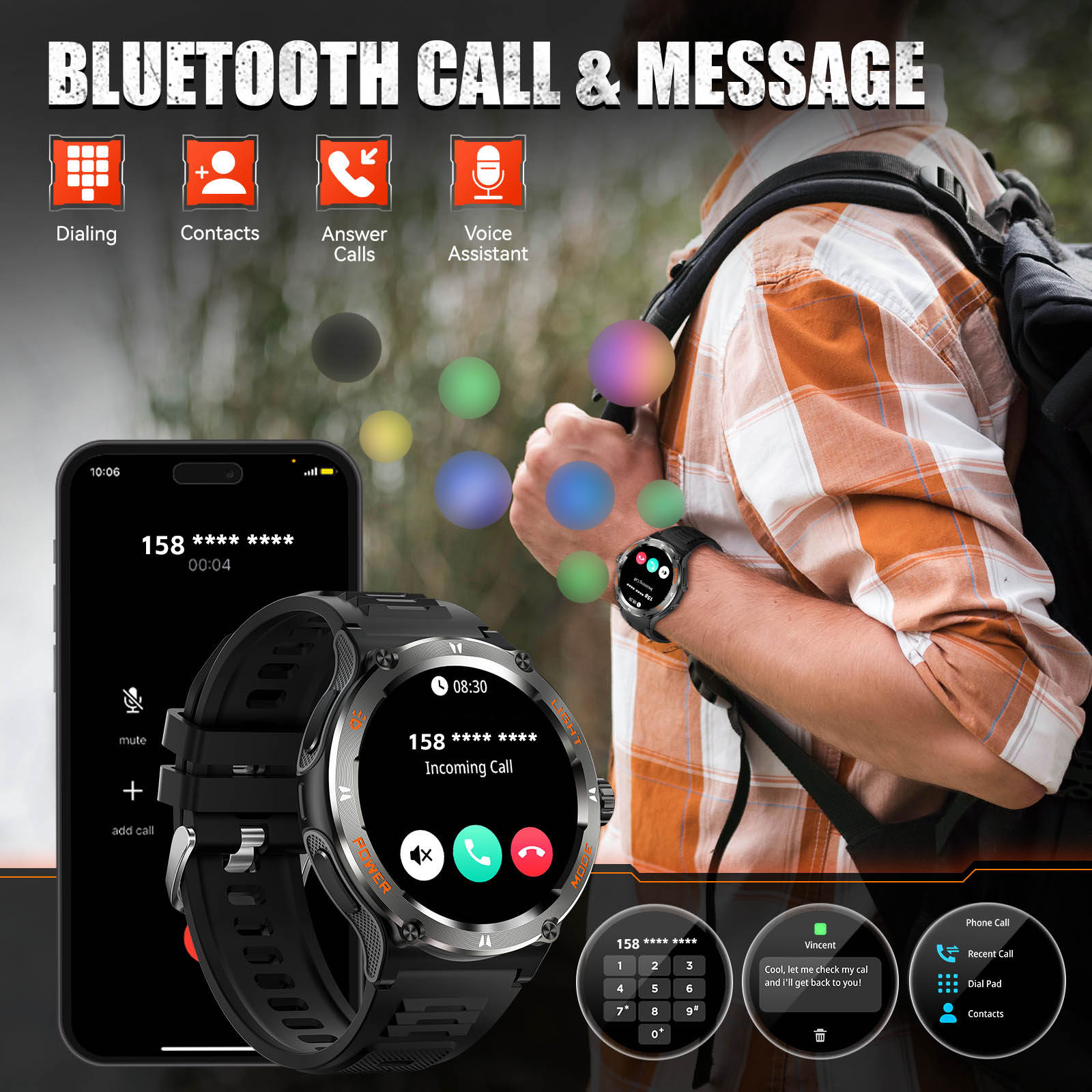 EIGIIS Smart Watch 3ATM Waterp - مراجعة Compass Lensatic وسعره