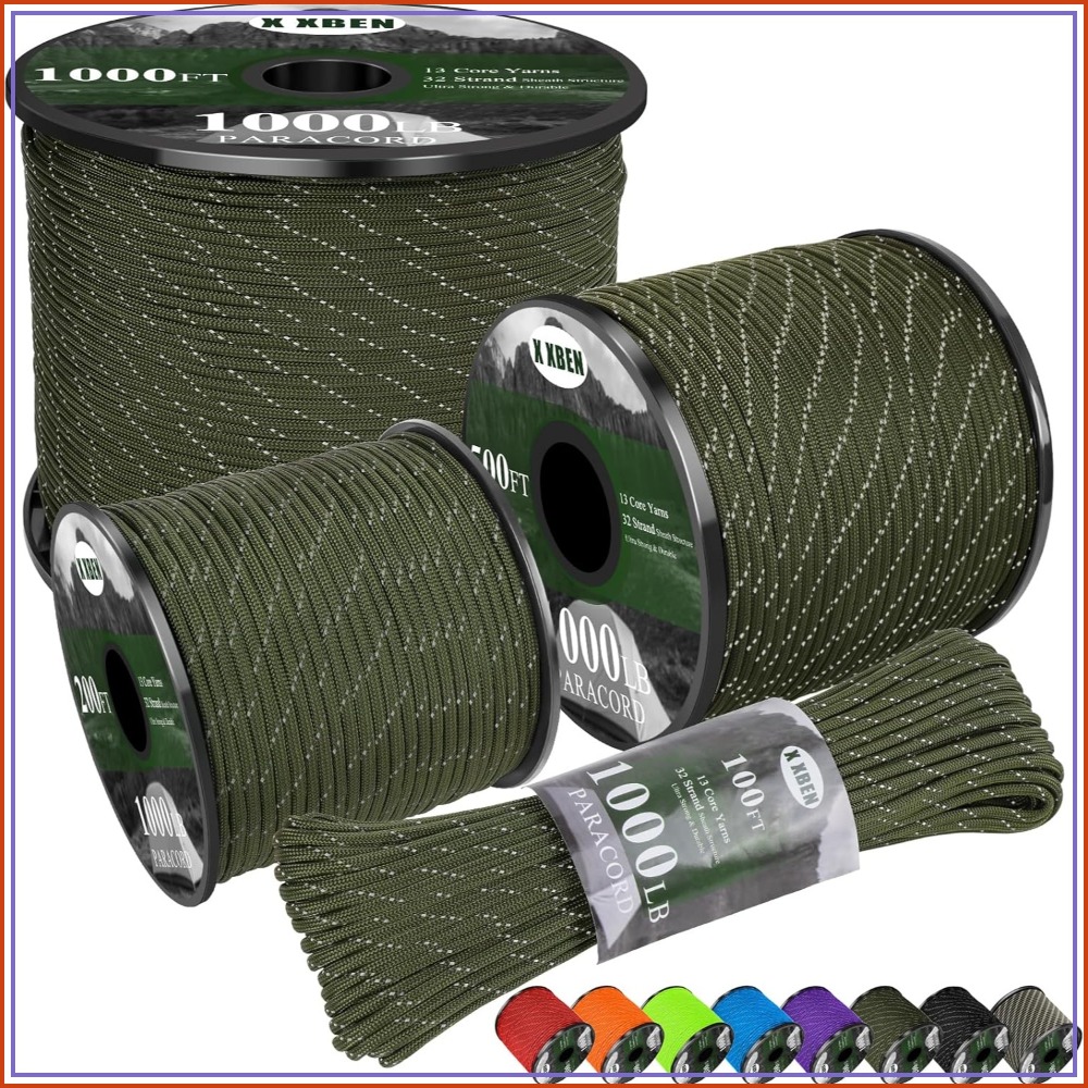 Reflective Paracord 1000lb, 50 - مراجعة Para Cord 1000Ft وسعره
