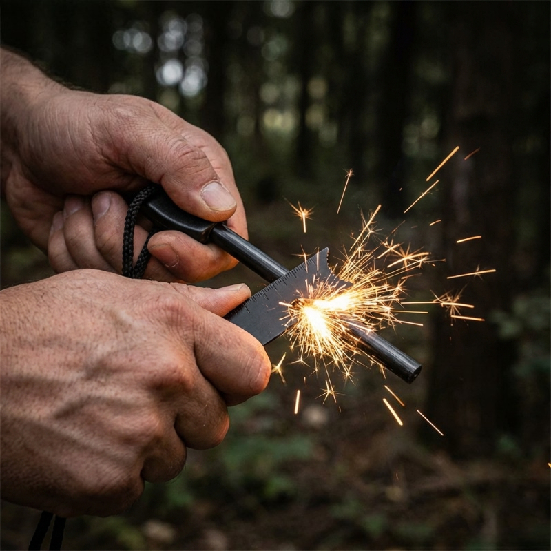 Multi-Function Wooden Handle M - مراجعة Magnesium Fire Starter وسعره