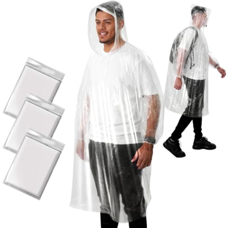 ANYOO Disposable Rain Poncho f - مراجعة Emergency Poncho Rain وسعره
