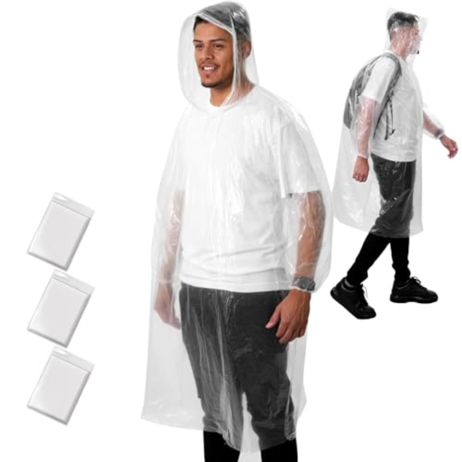ANYOO Disposable Rain Poncho f - مراجعة Emergency Poncho Rain وسعره