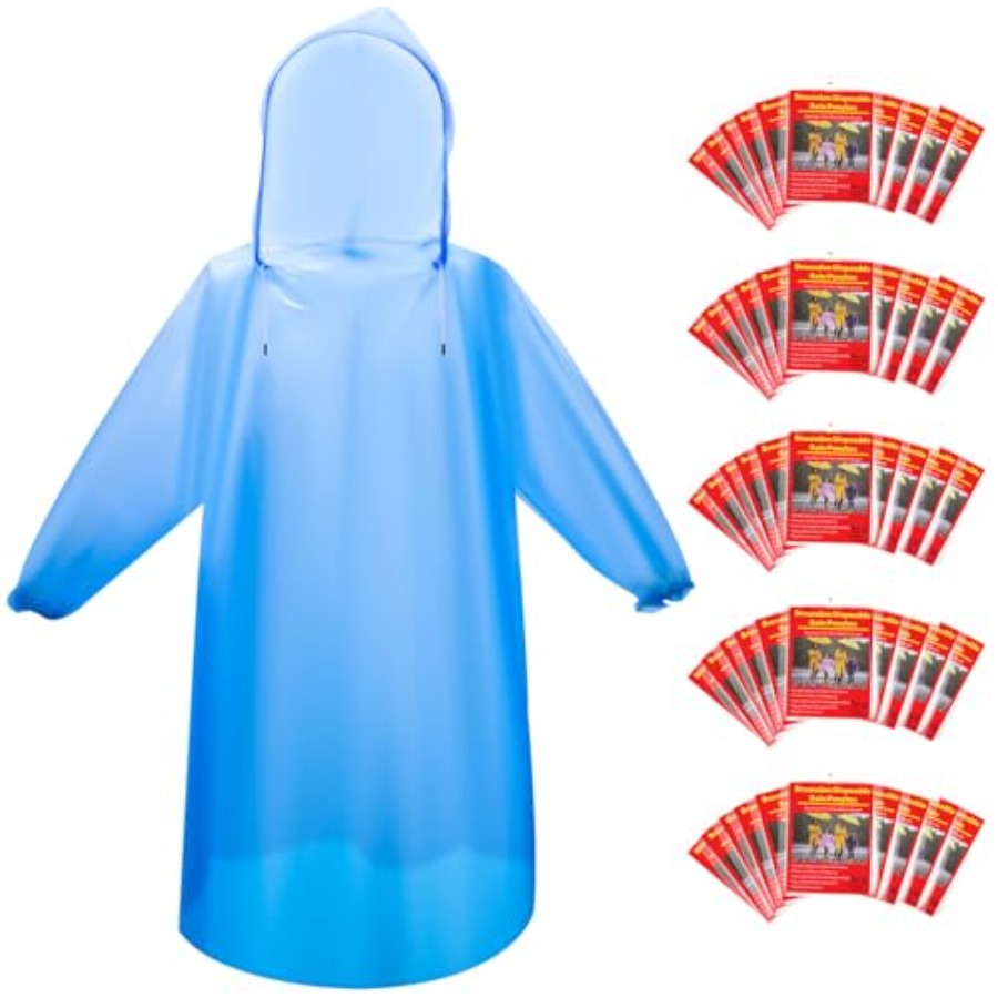 and and Disposable Rain Poncho - مراجعة Emergency Poncho Rain وسعره