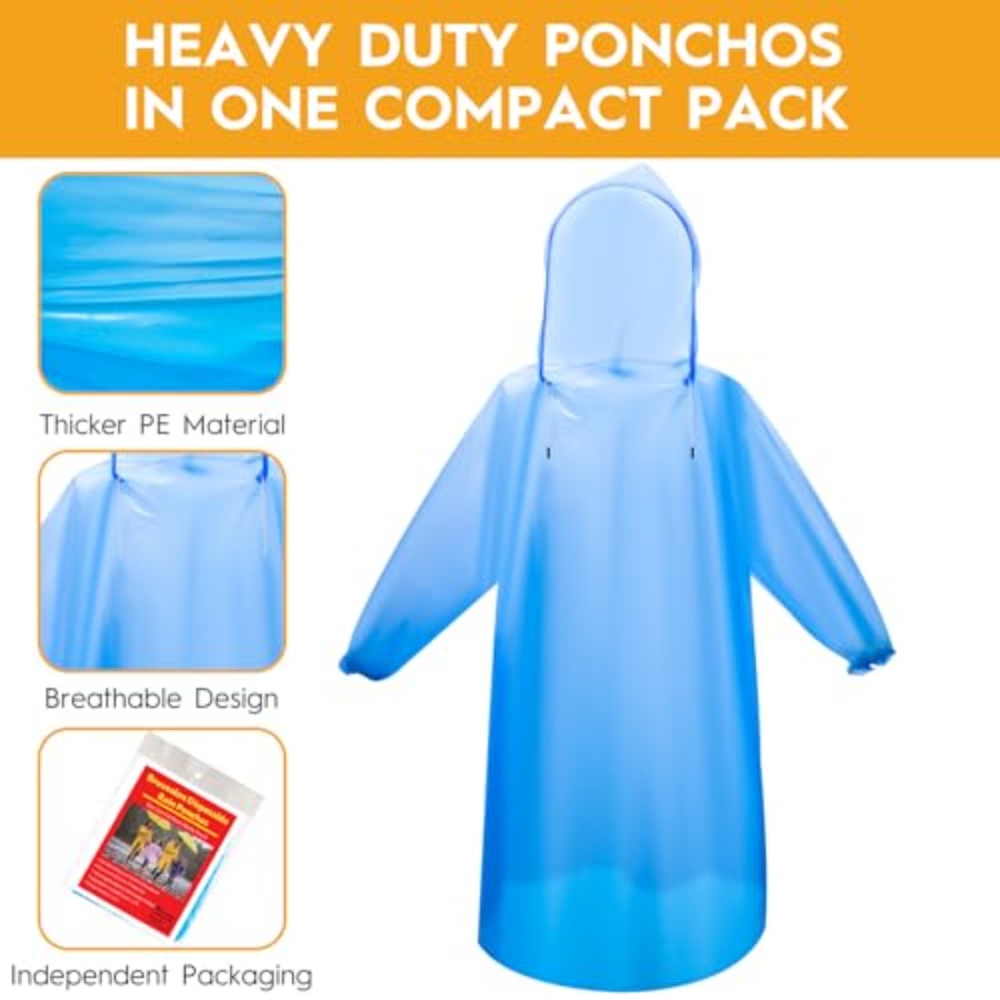 and and Disposable Rain Poncho - مراجعة Emergency Poncho Rain وسعره
