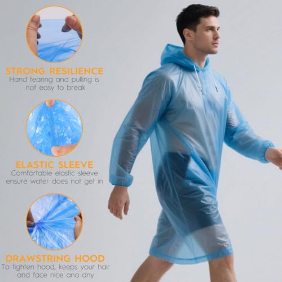 and and Disposable Rain Poncho - مراجعة Emergency Poncho Rain وسعره