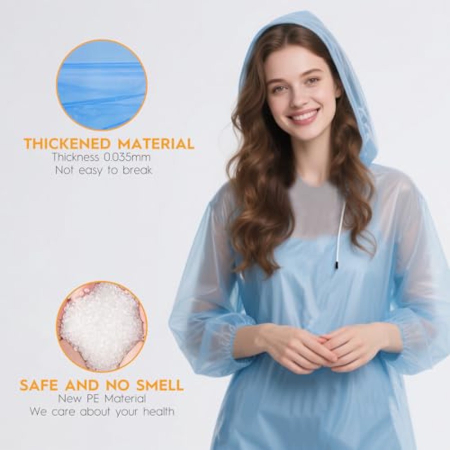 and and Disposable Rain Poncho - مراجعة Emergency Poncho Rain وسعره