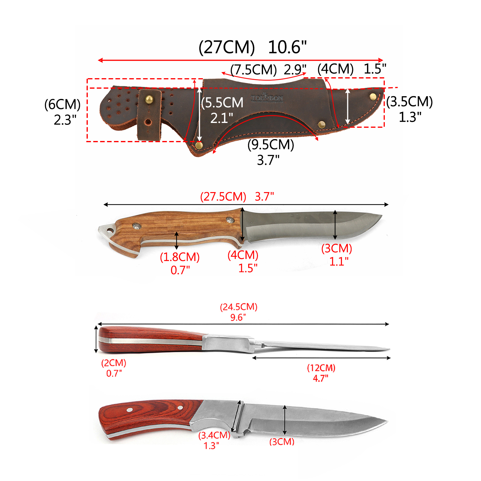 Tourbon Leather Tool Fixed Bla - مراجعة Bushcraft Knife Fixed وسعره