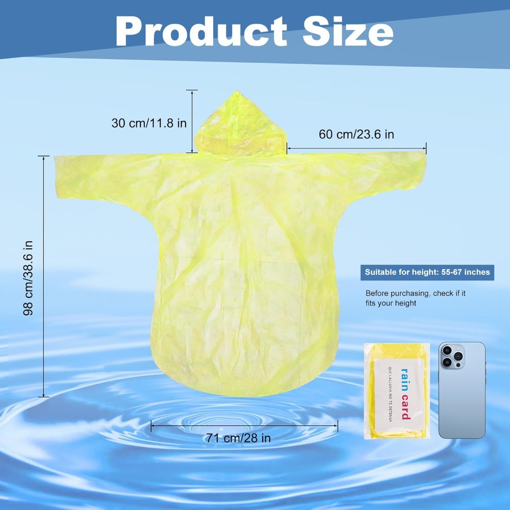 twoworld 30 Pcs Disposable Rai - مراجعة Emergency Poncho Rain وسعره