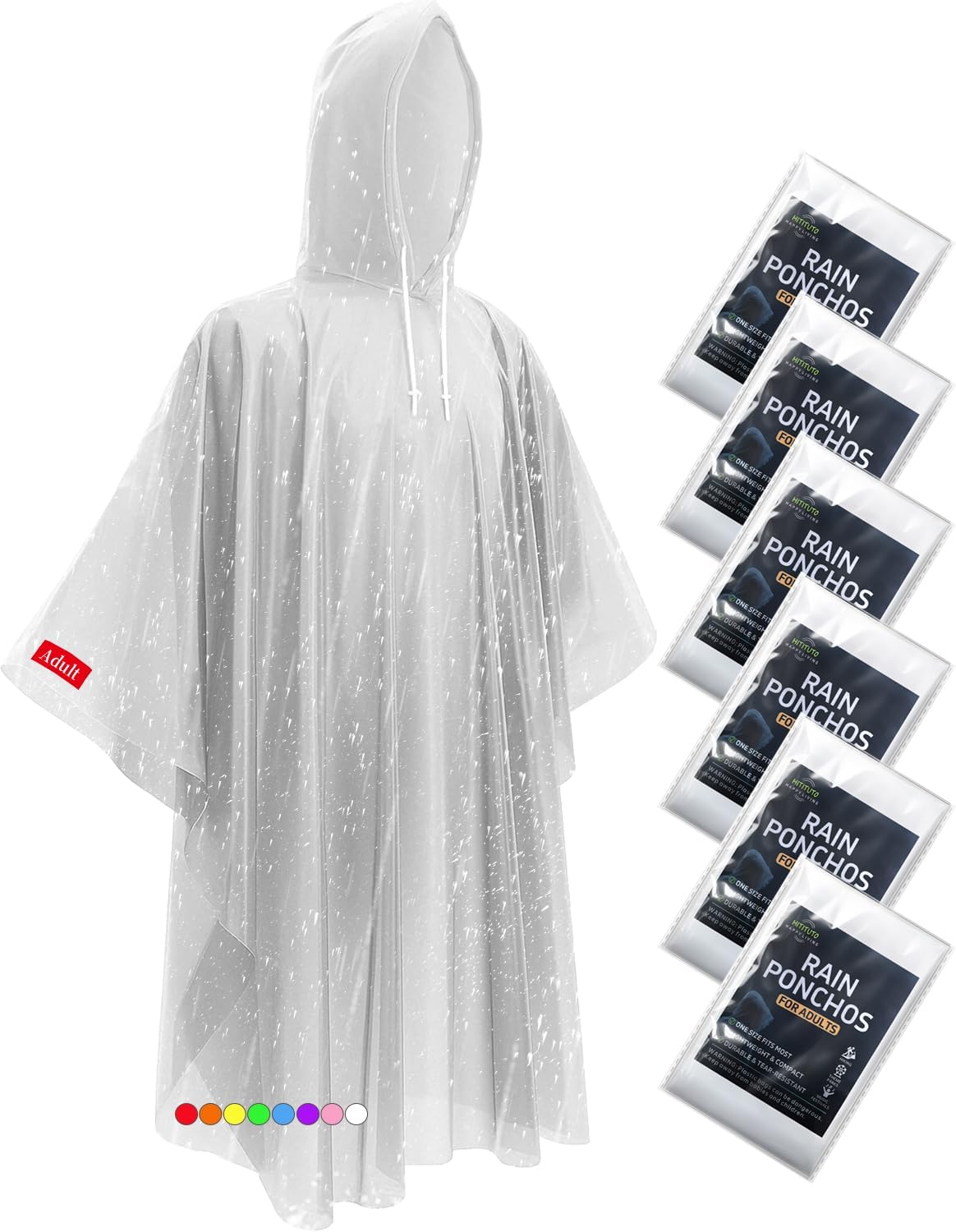 Extra Long Rain Ponchos for Ad - مراجعة Emergency Poncho Rain وسعره