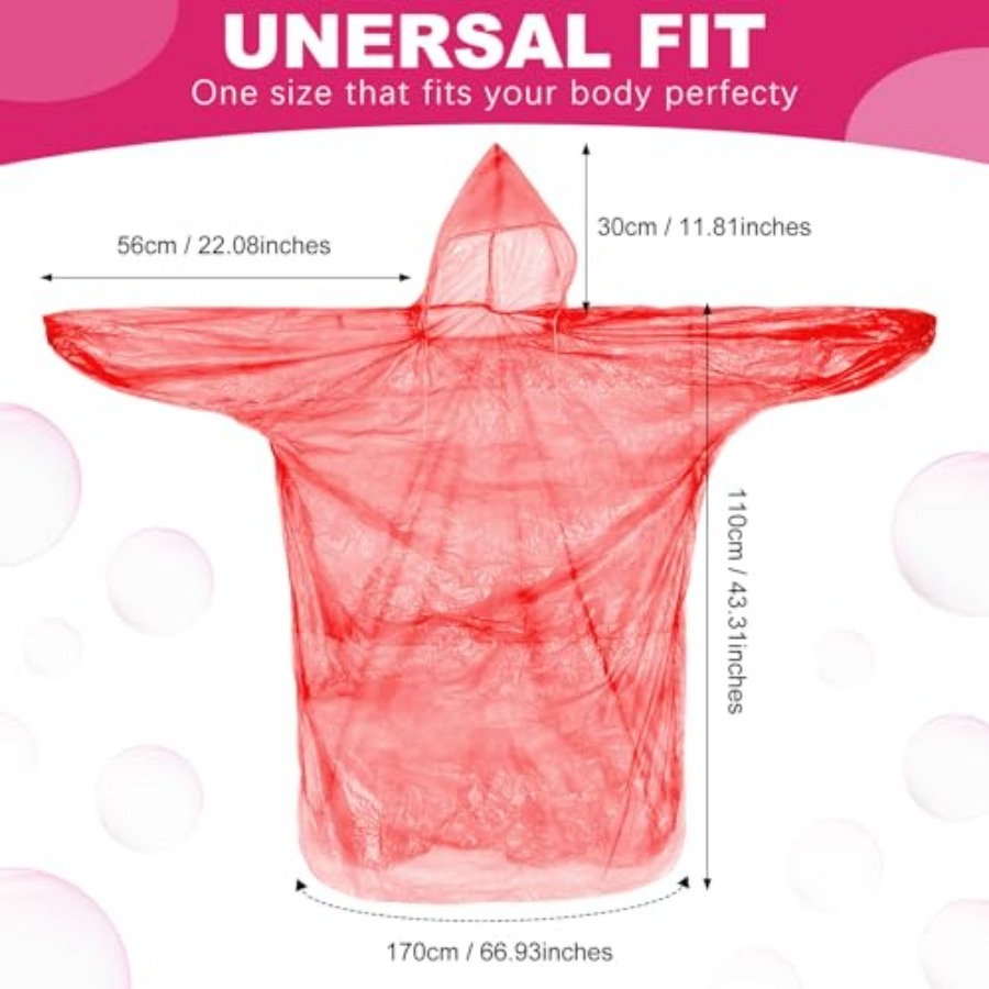 Handepo 100 Pack of Adult Rain - مراجعة Emergency Poncho Rain وسعره