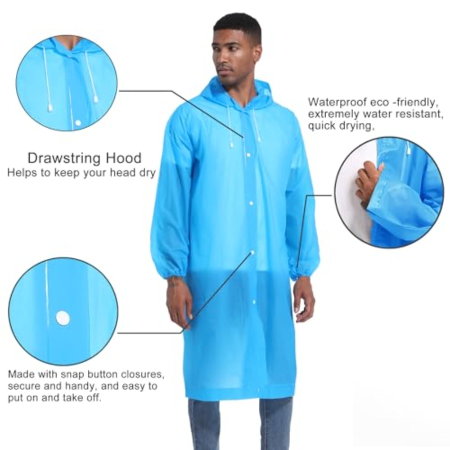 Rain Ponchos for Adults Rainco - مراجعة Emergency Poncho Rain وسعره