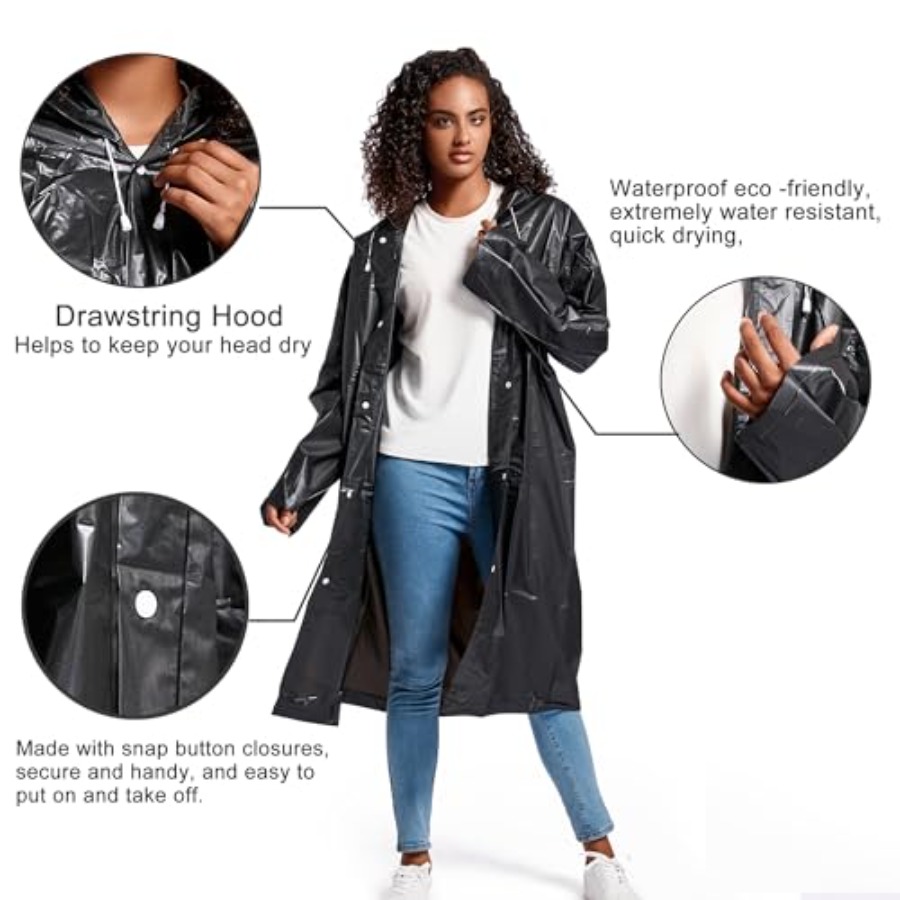 Rain Ponchos for Adults Rainco - مراجعة Emergency Poncho Rain وسعره