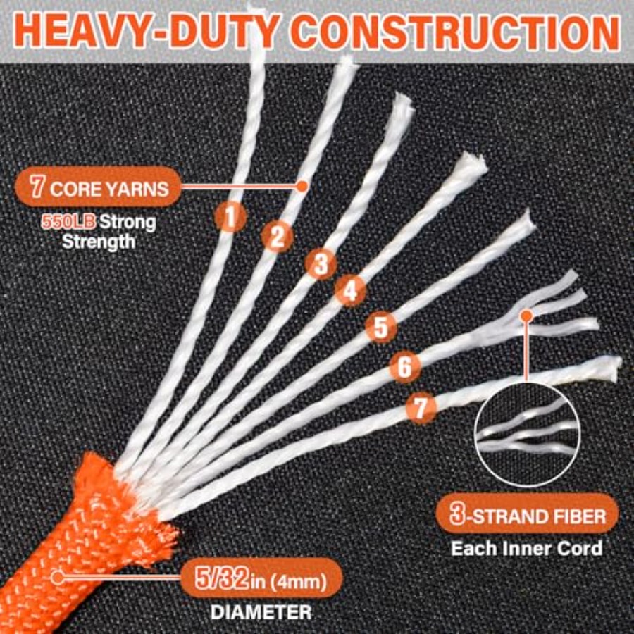 Heavy Duty 1000ft 5/32 4MM 7-S - مراجعة Para Cord 1000Ft وسعره