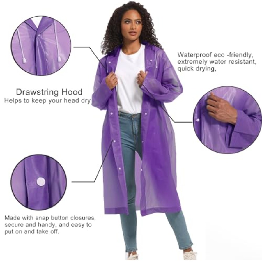 Rain Ponchos for Adults Rainco - مراجعة Emergency Poncho Rain وسعره
