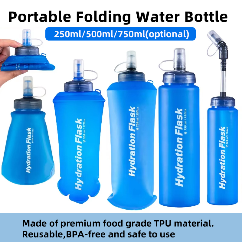 250ml 500ml 750ml Portable Fol - مراجعة Water Bag Collapsible وسعره