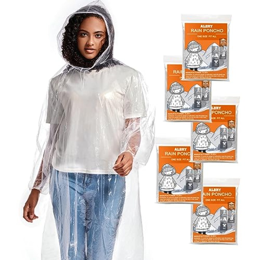 Disposable Rain Ponchos for Ad - مراجعة Emergency Poncho Rain وسعره