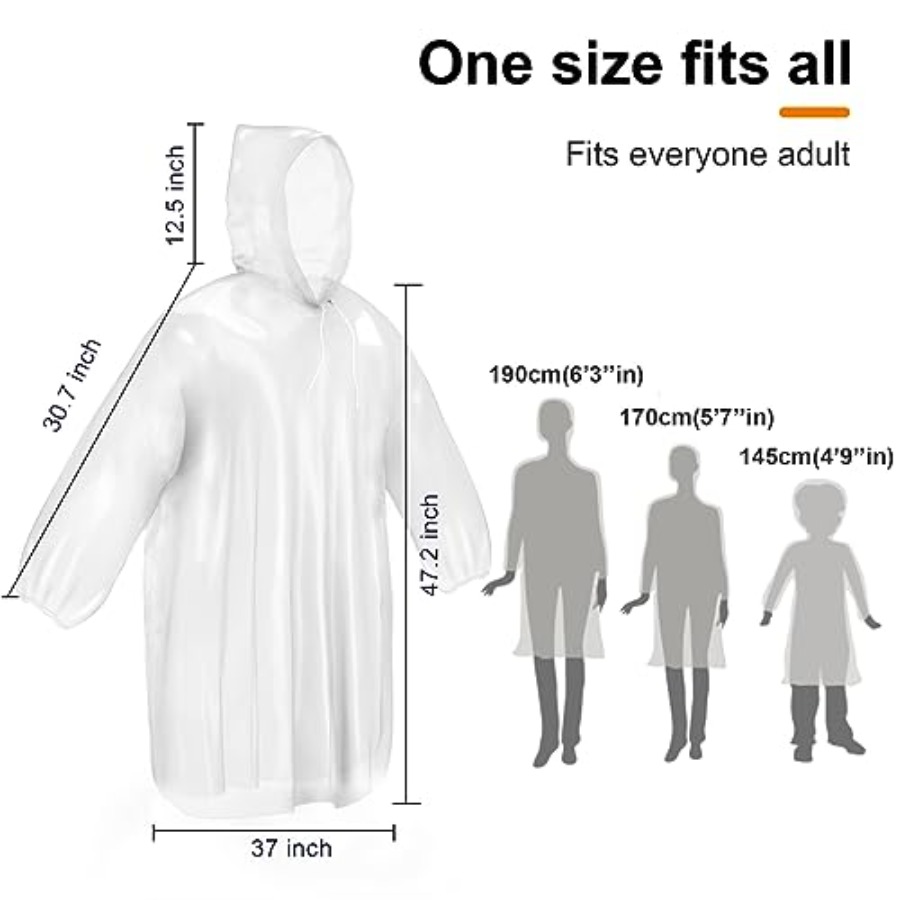 Disposable Rain Ponchos for Ad - مراجعة Emergency Poncho Rain وسعره