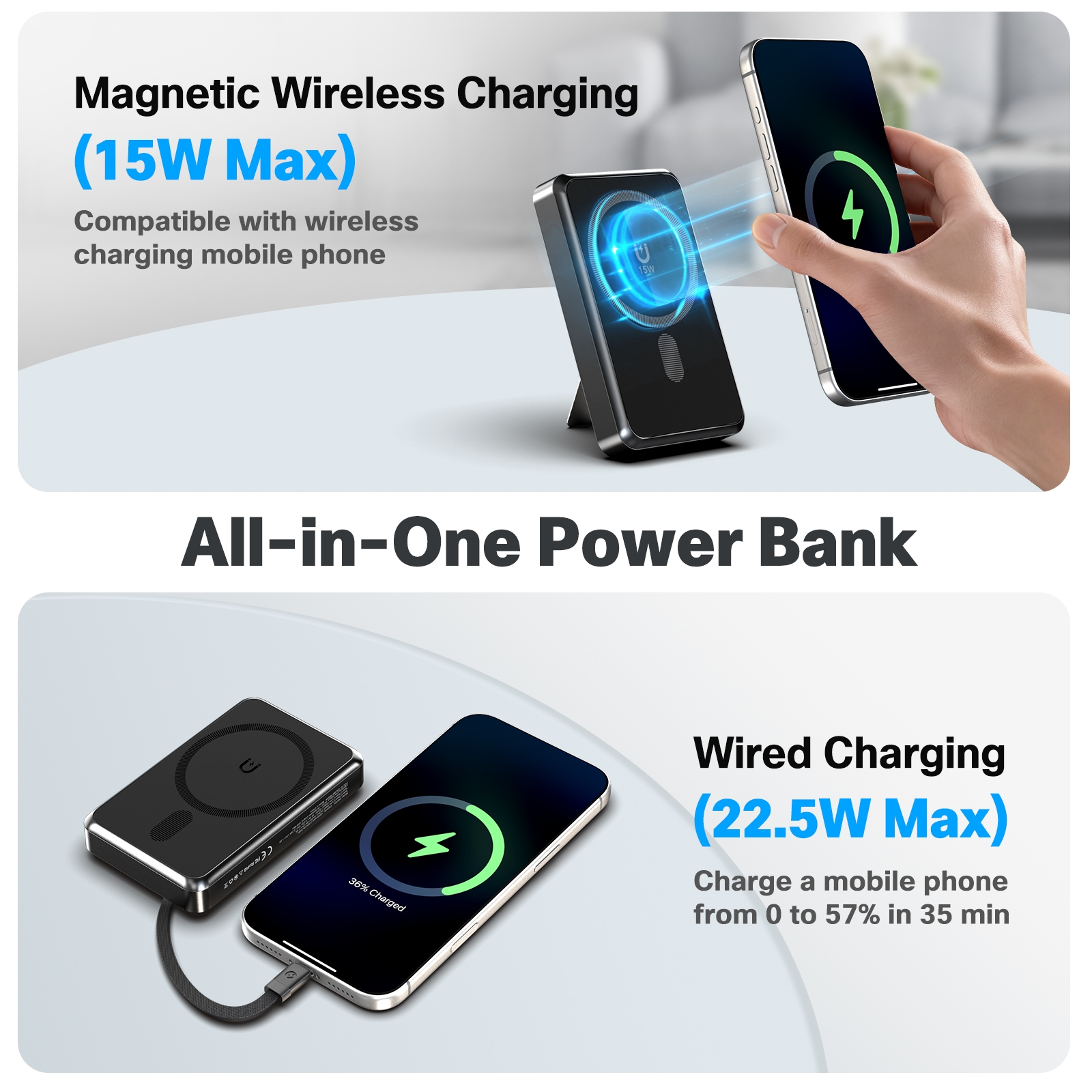 10000mAh Magnetic Wireless Pow - مراجعة Solar Emergency Charger وسعره