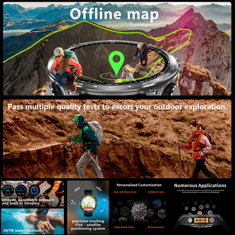 HD300 Pro Men Smart Watch AMOL - مراجعة Compass Lensatic وسعره