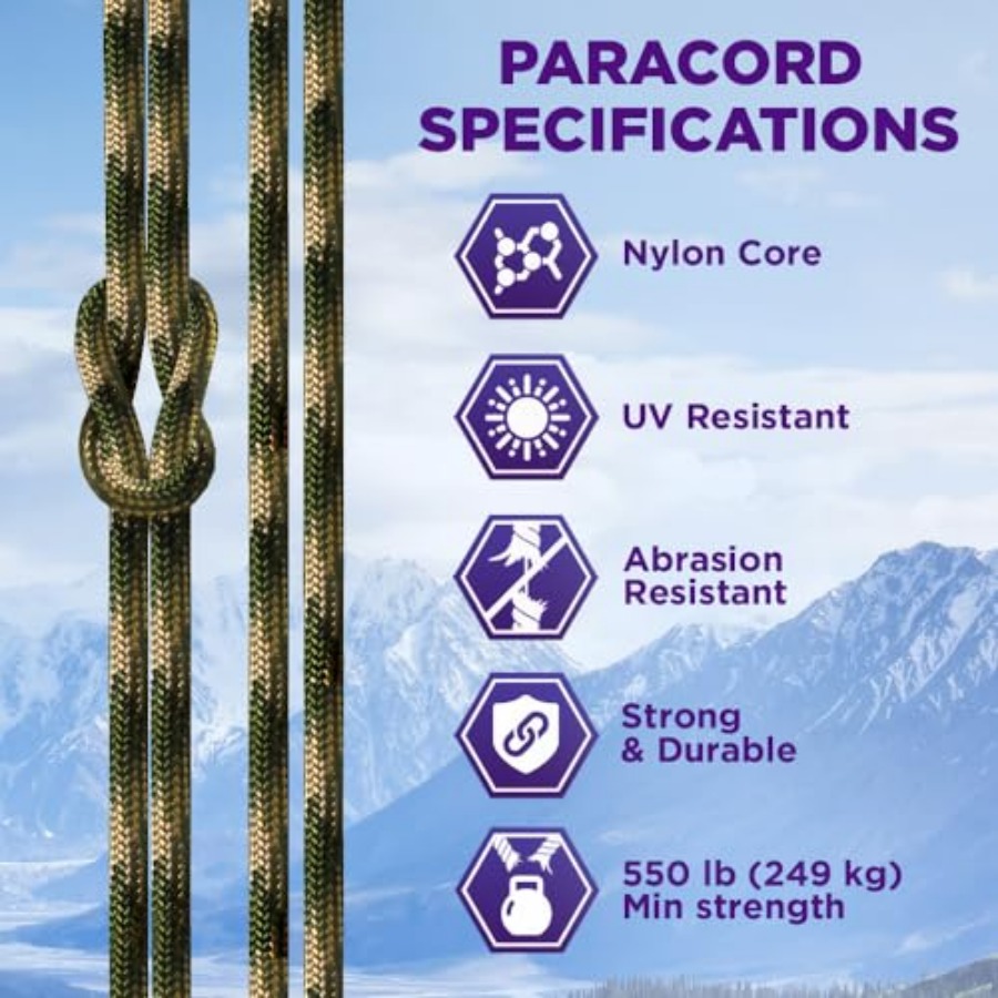 Reflective Paracord Rope 1000  - مراجعة Para Cord 1000Ft وسعره