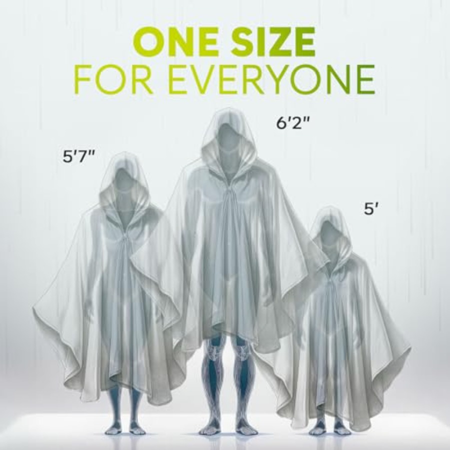 Disposable Rain Ponchos for Ad - مراجعة Emergency Poncho Rain وسعره