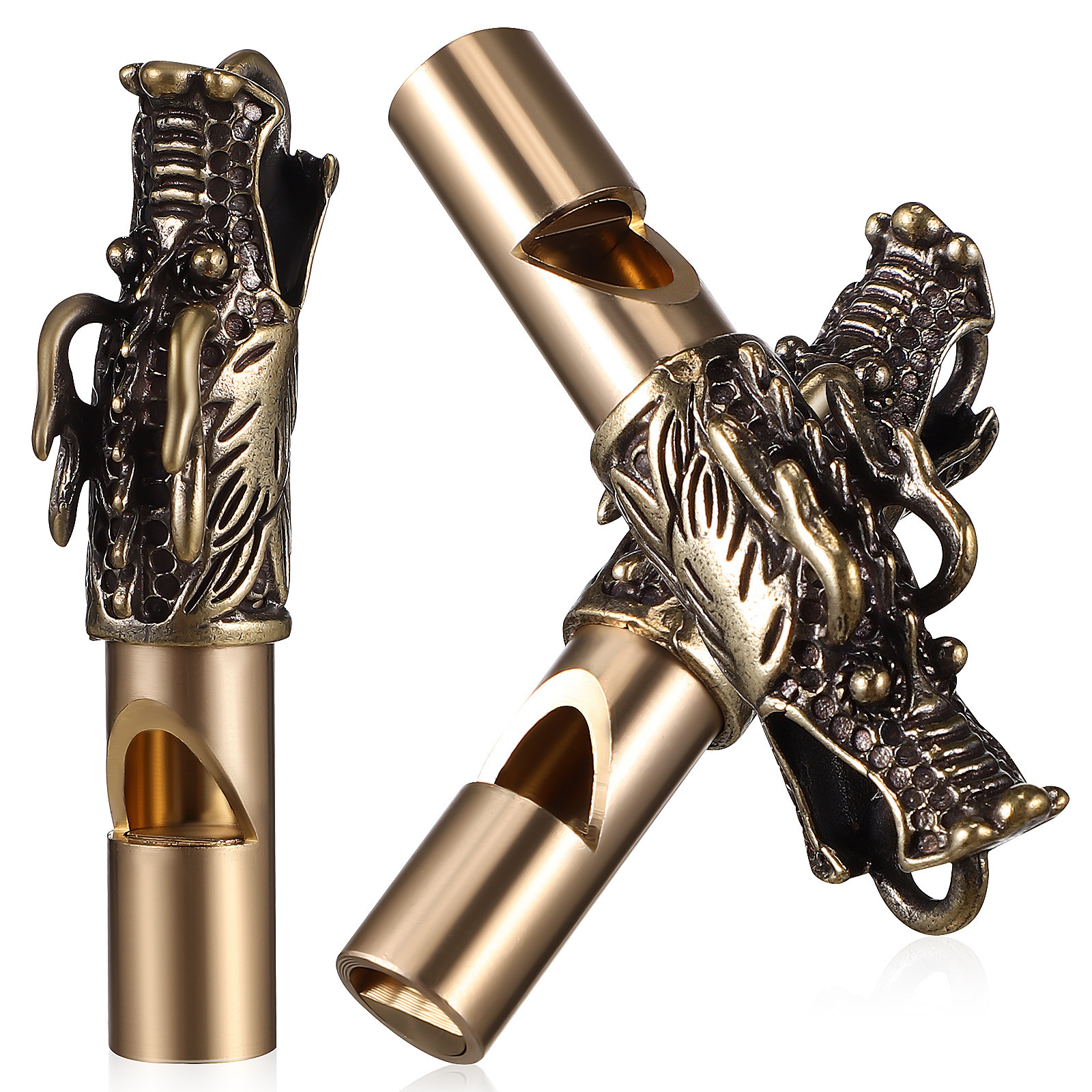 3Pcs Dragon Whistles Brass Vin - مراجعة Emergency Whistle Loud وسعره