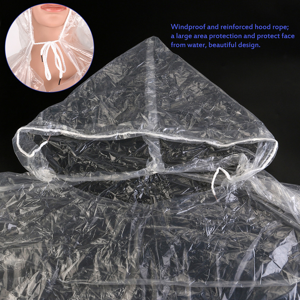 10Pcs Adult Disposable Raincoa - مراجعة Emergency Poncho Rain وسعره
