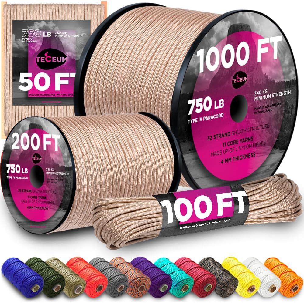 750 lb Paracord Rope - 1000Ft/ - مراجعة Para Cord 1000Ft وسعره