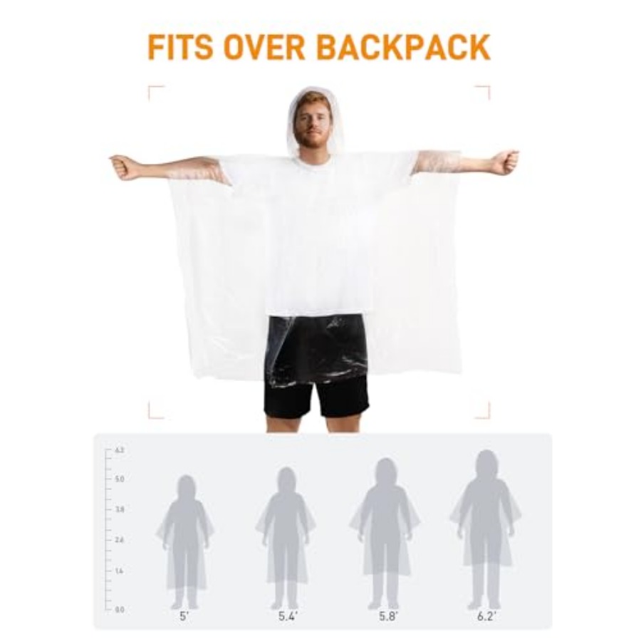 Disposable Rain Ponchos Emerge - مراجعة Emergency Poncho Rain وسعره