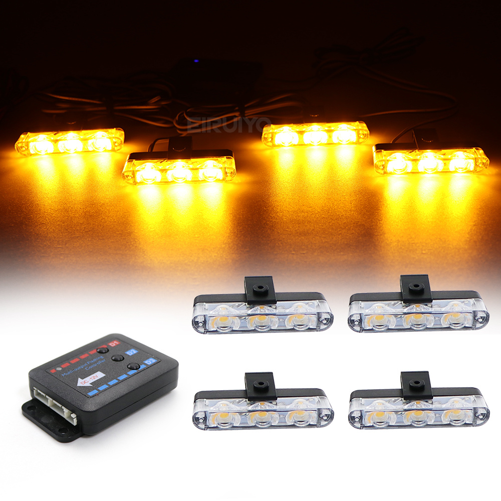 4x 3 LED Grill Car LED Strobe  - مراجعة Sos Light Strobe وسعره